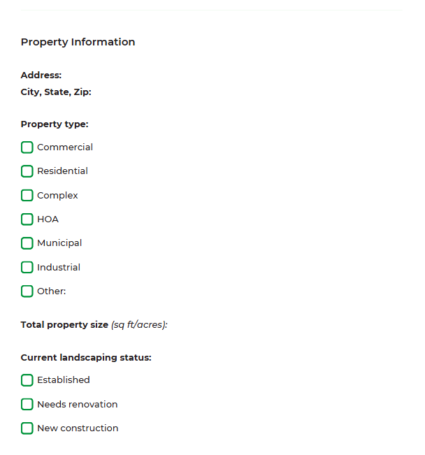 Landscaping RFP Template Screenshot