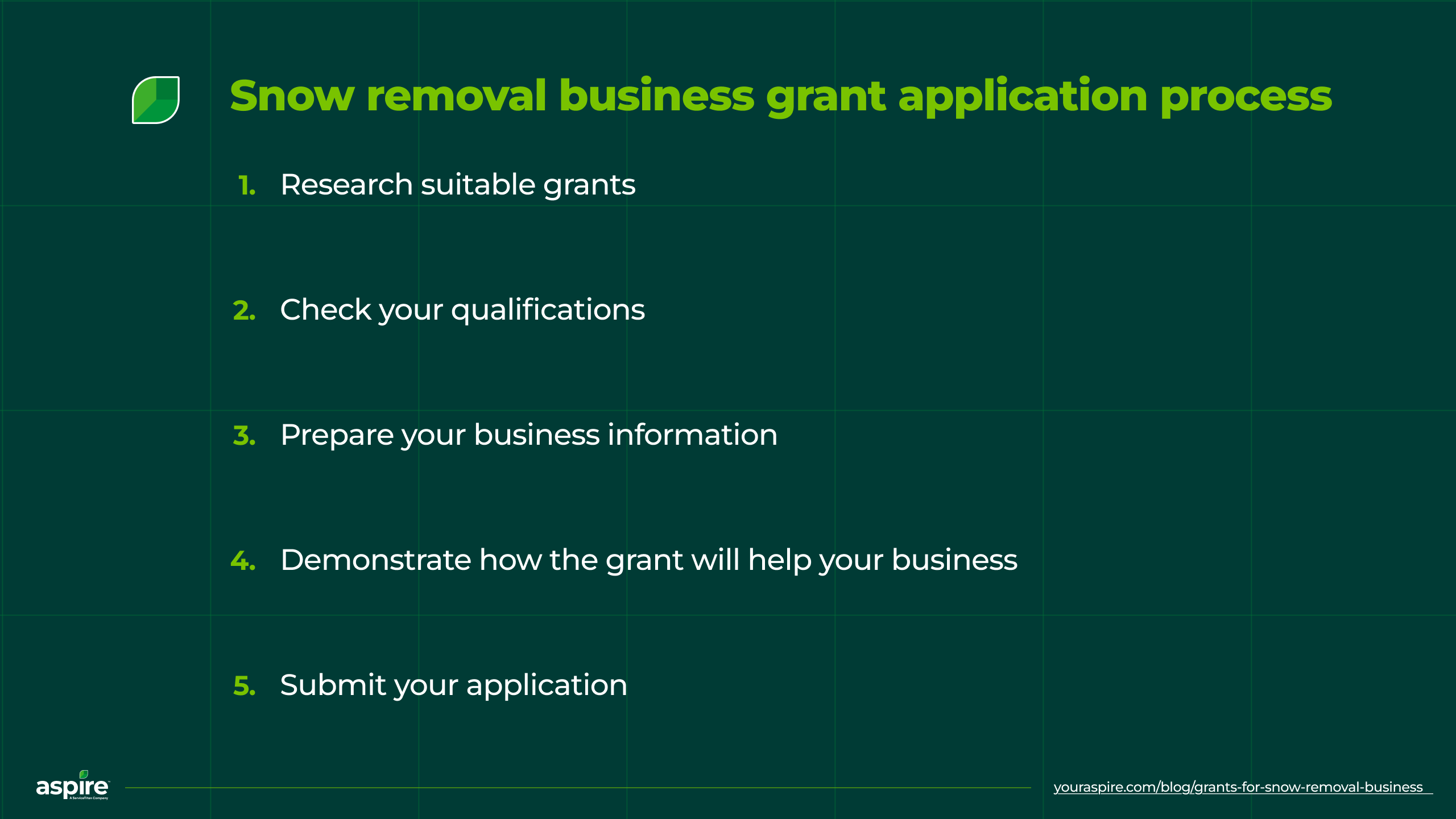 Snow removal grant application process