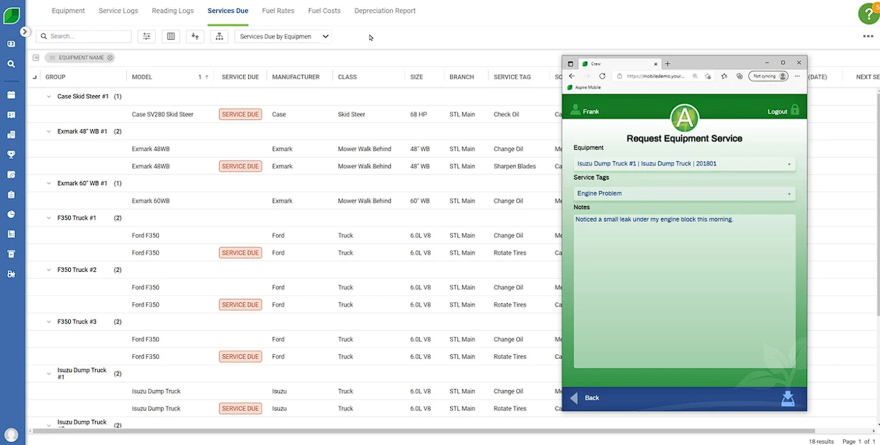 Aspire-s inventory management feature