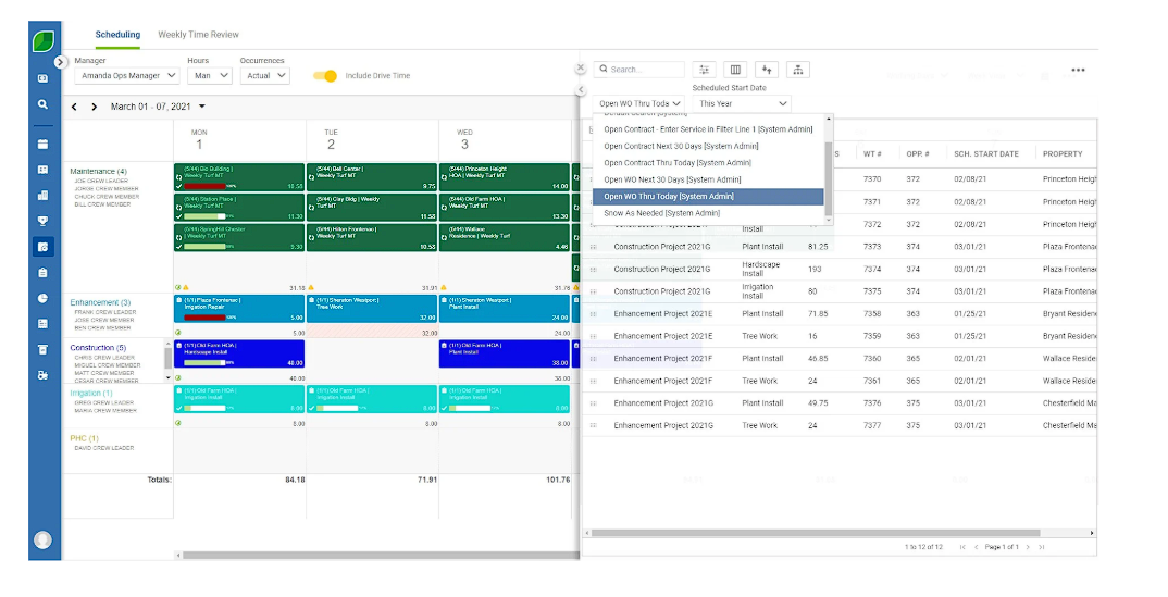 Aspire's Scheduling Calendar