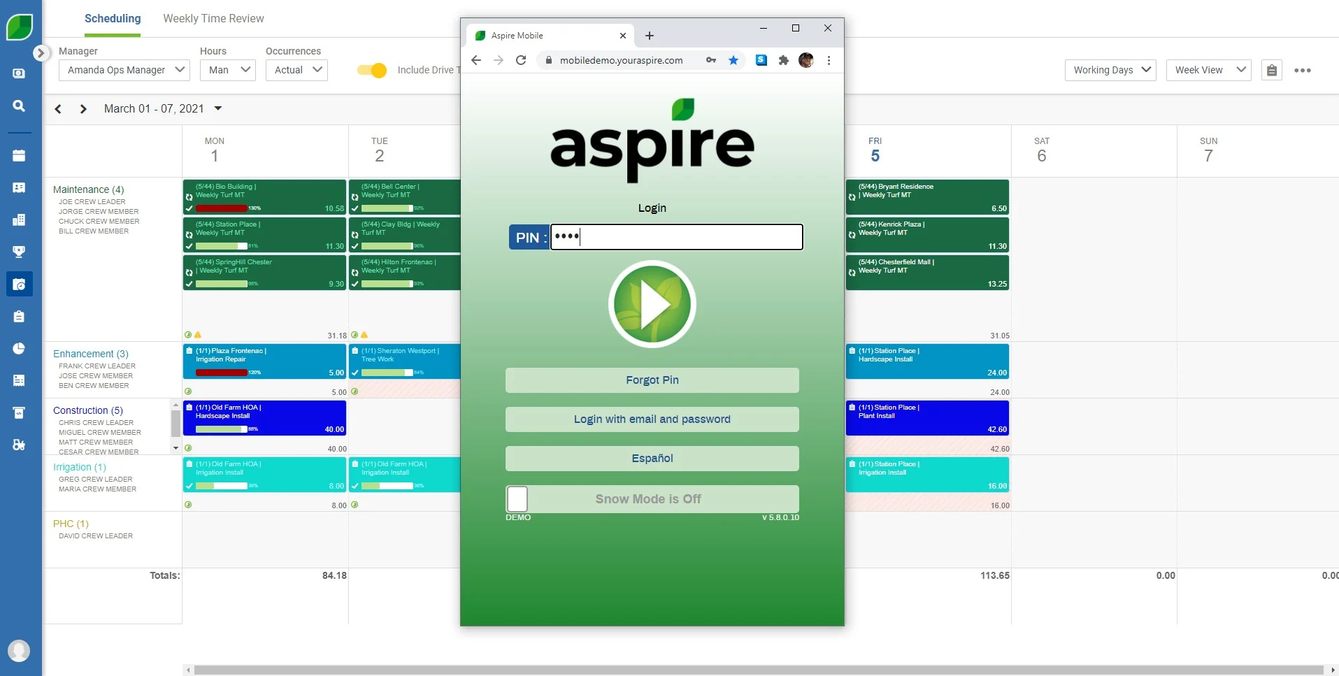 Aspire Janitorial Business Management Software - Switchback B