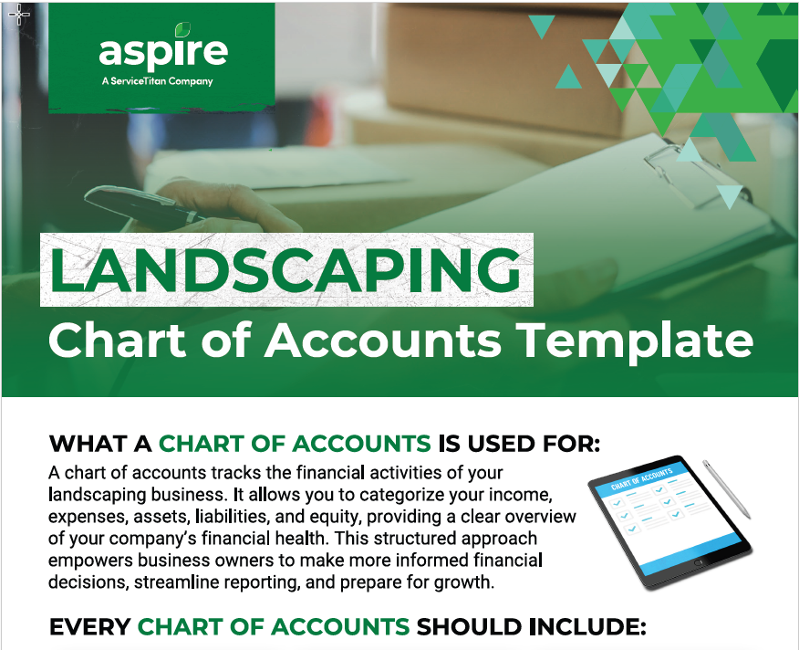 Screenshot 1 | Landscaping Chart of Accounts Template 