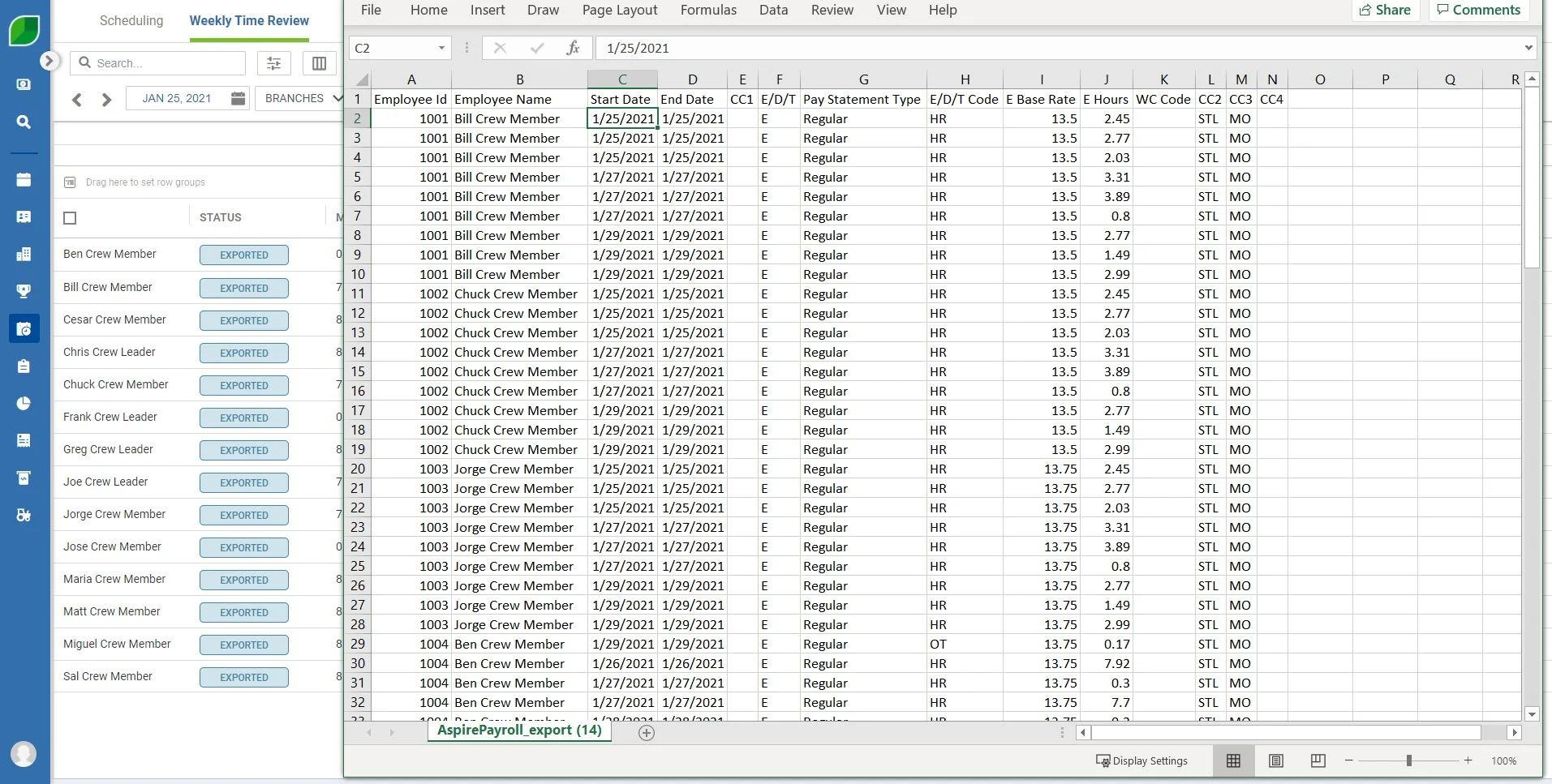 Aspire's accounting features