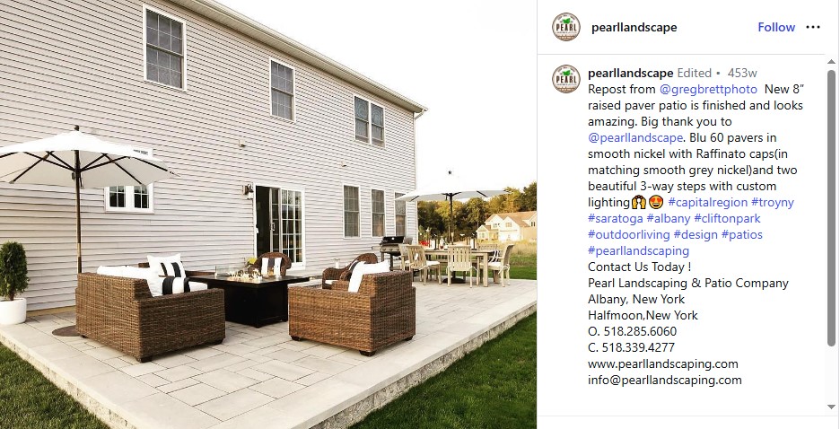 User-Generated / Customer Post on Instagram by Pearl Landscaping & Patio Company