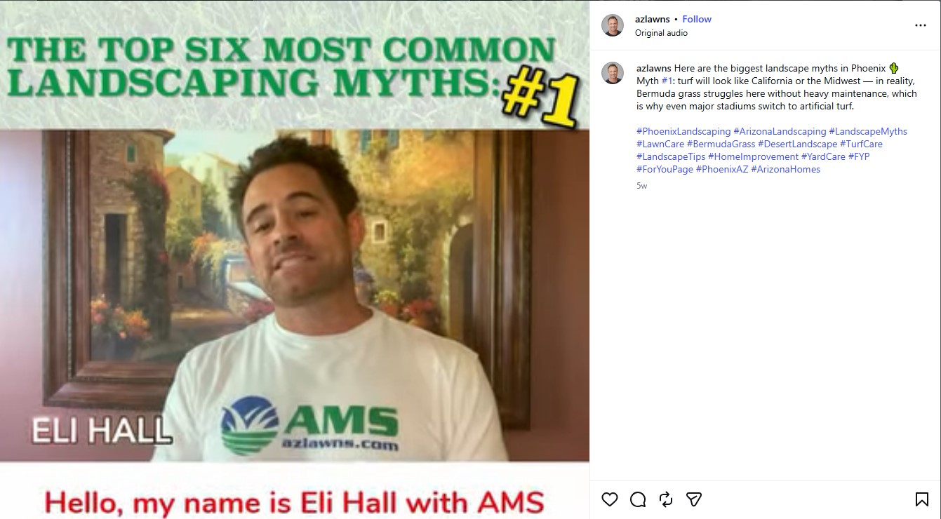 FAQ or myth-busting post Post on Instagram by AMS Landscaping
