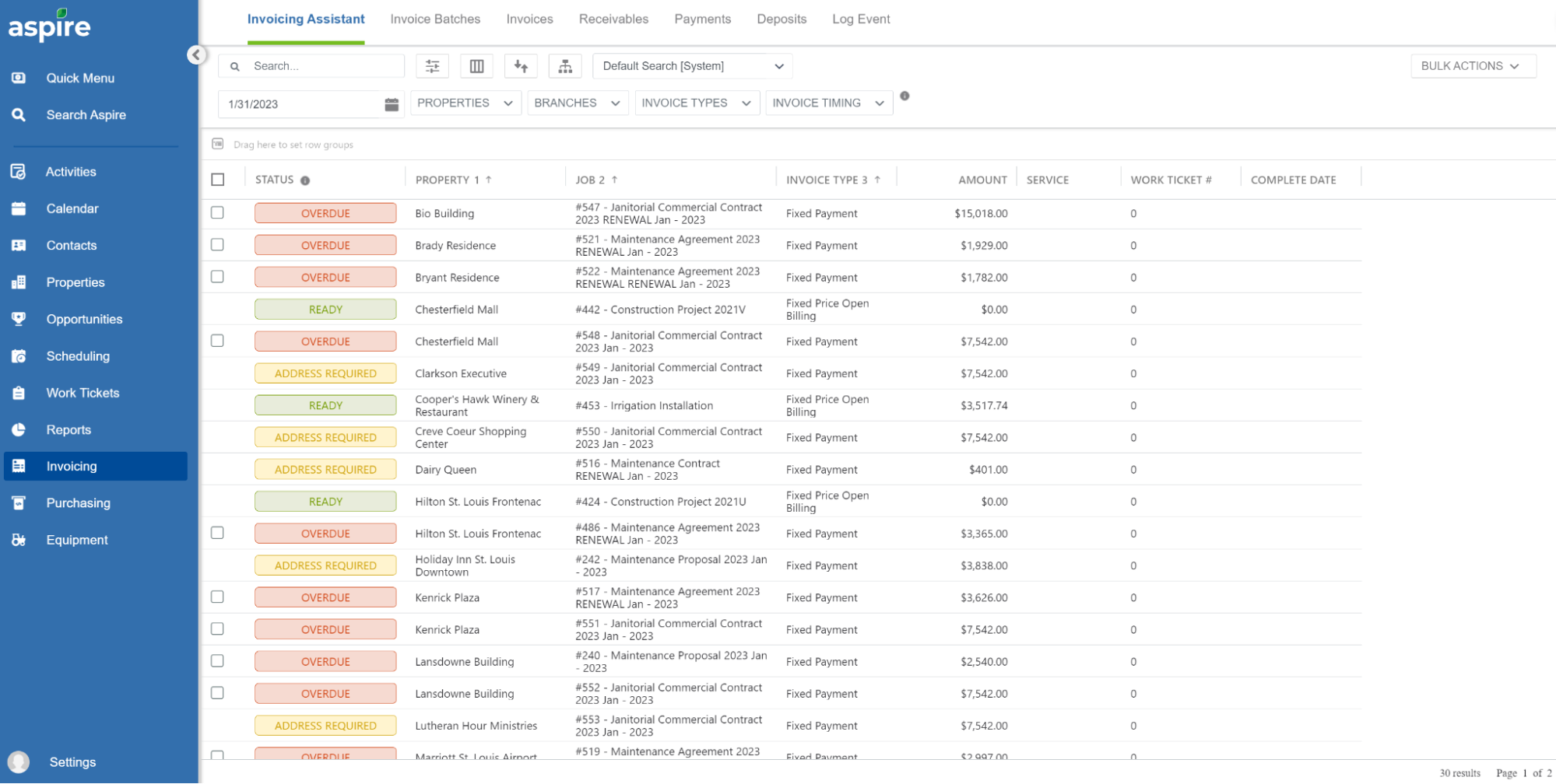 Aspire Invoicing Assistant