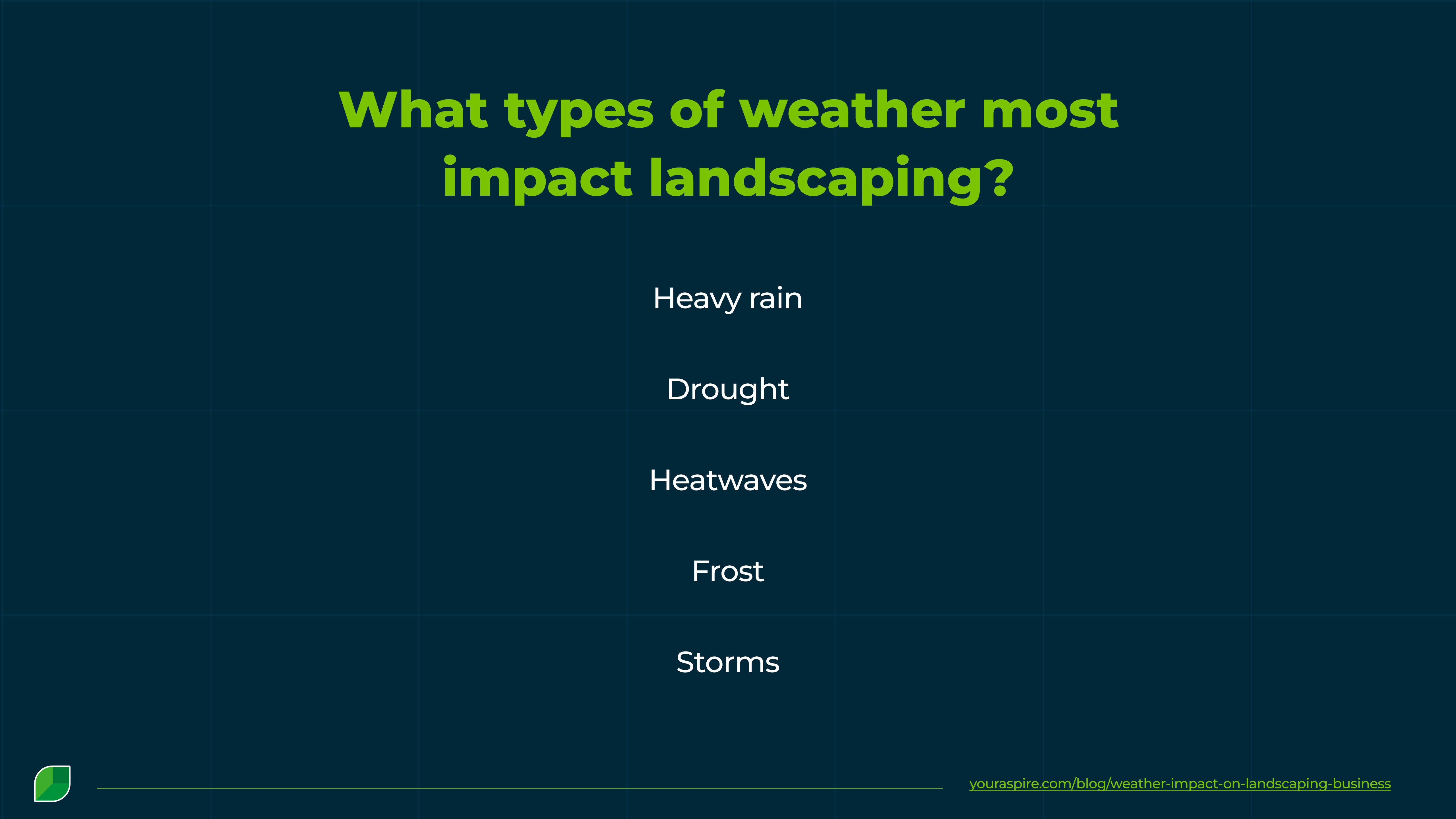 What types of weather most impact landscaping