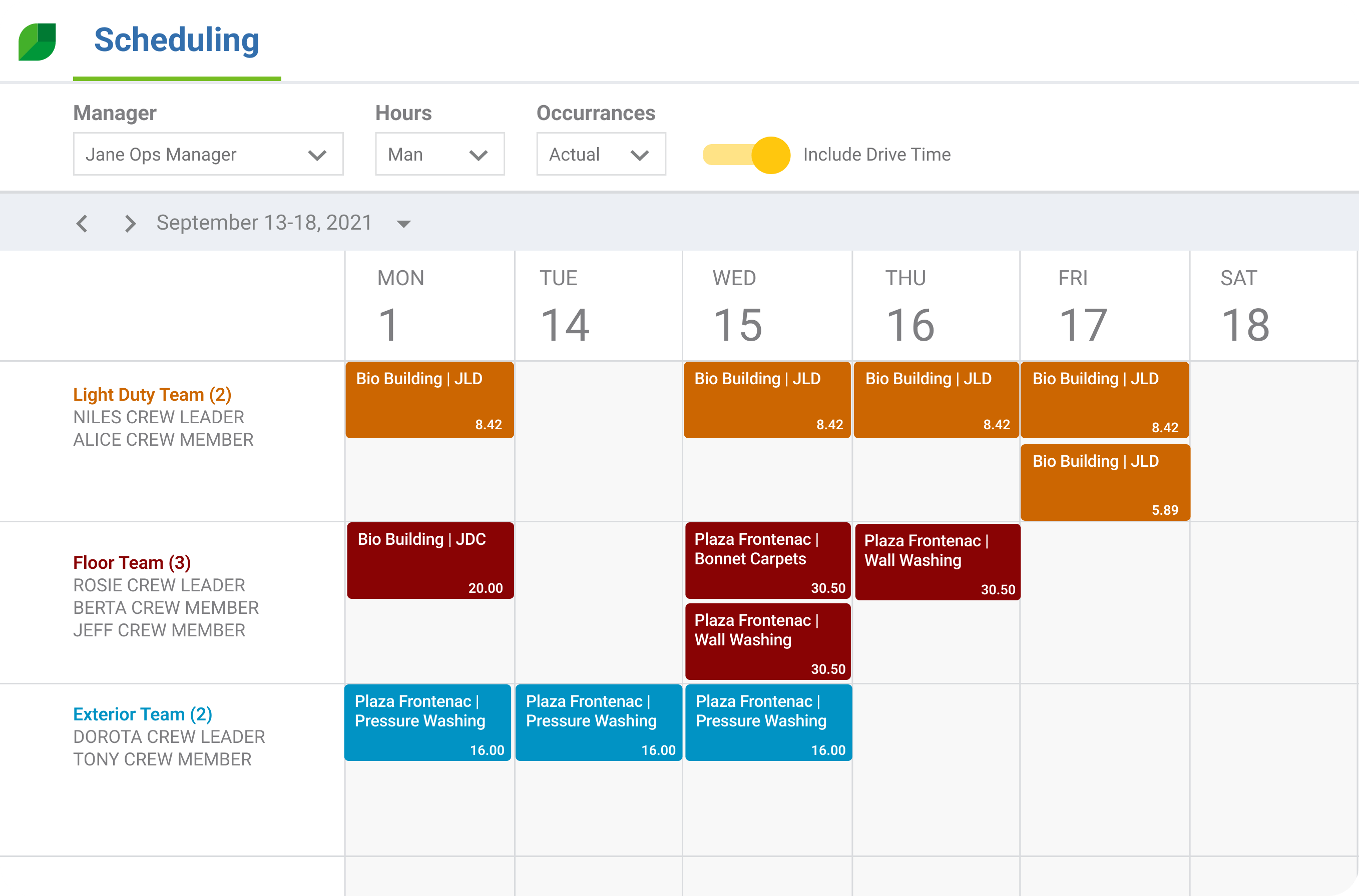 Aspire's scheduling feature
