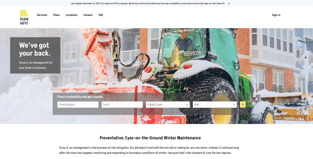 Plowguys website example