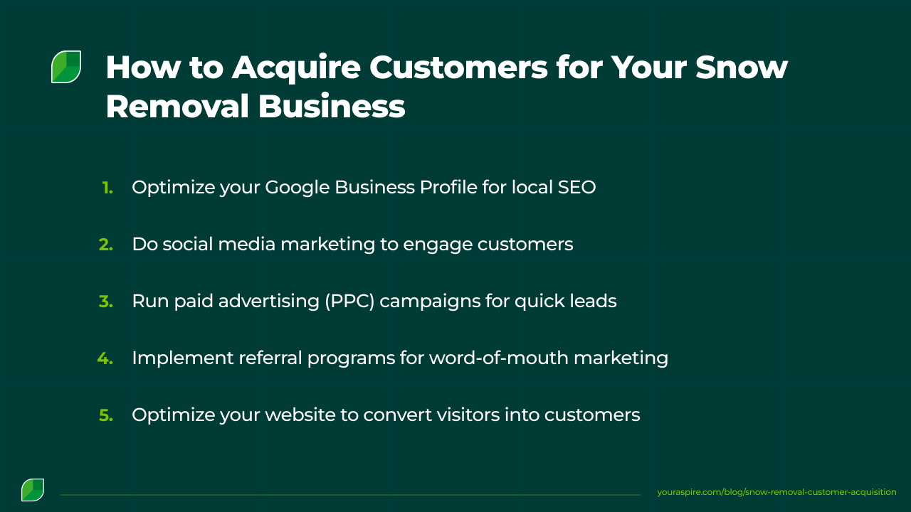 How to Acquire Customers for Your Snow Removal Business