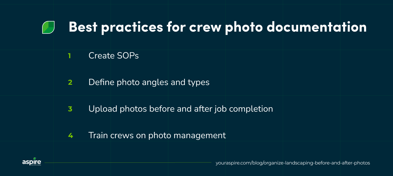 Best practices for crew photo documentation