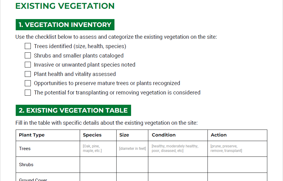 Free Landscaping Site Analysis Checklist (+PDF Download) > Screenshot 3