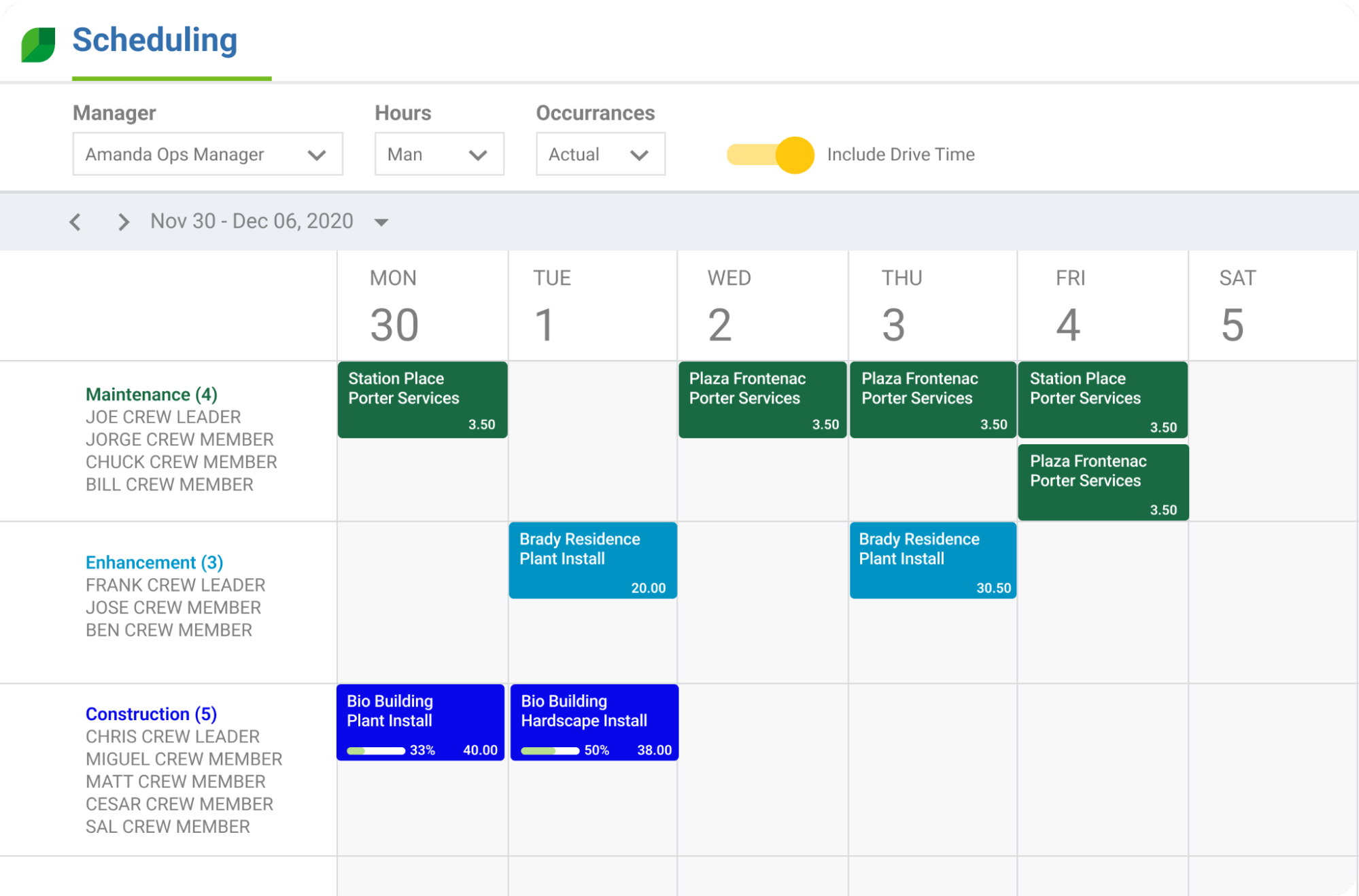 Aspire's scheduling feature 