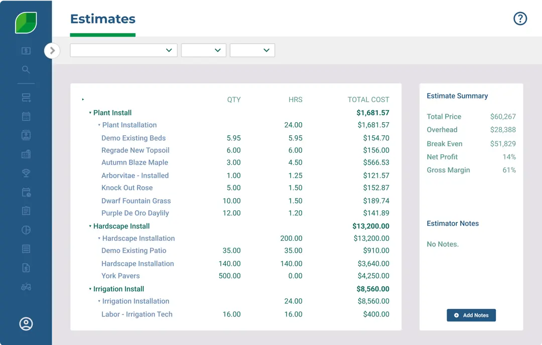 Aspire estimating feature