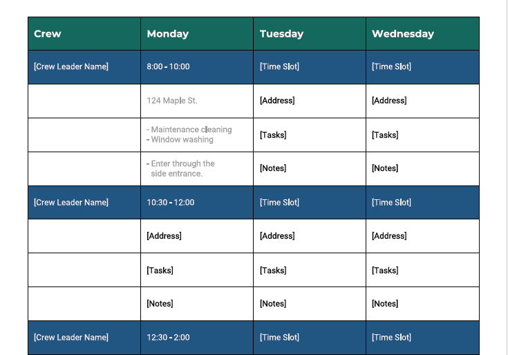 Screenshot 2 | Cleaning Schedule Template