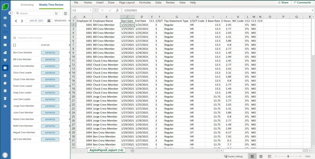 Aspire financial reporting