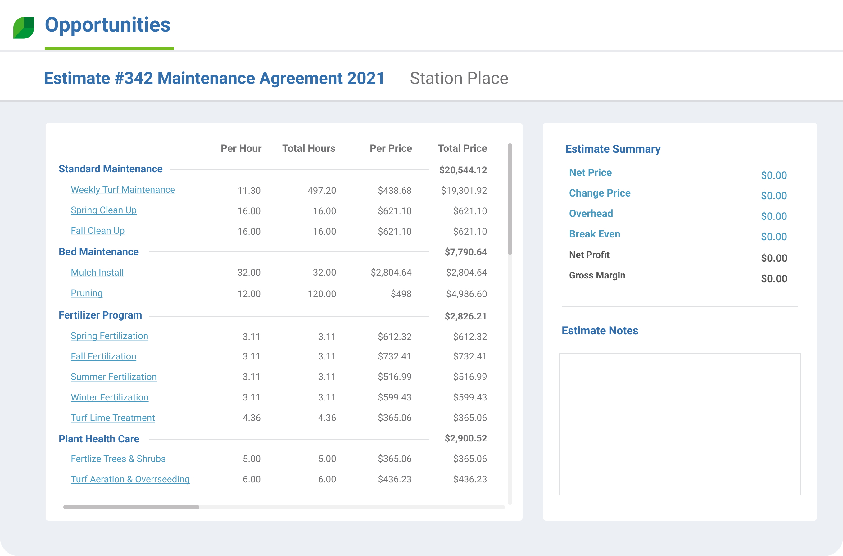 Product Illustration | Estimates - Janitorial Agreement 2021