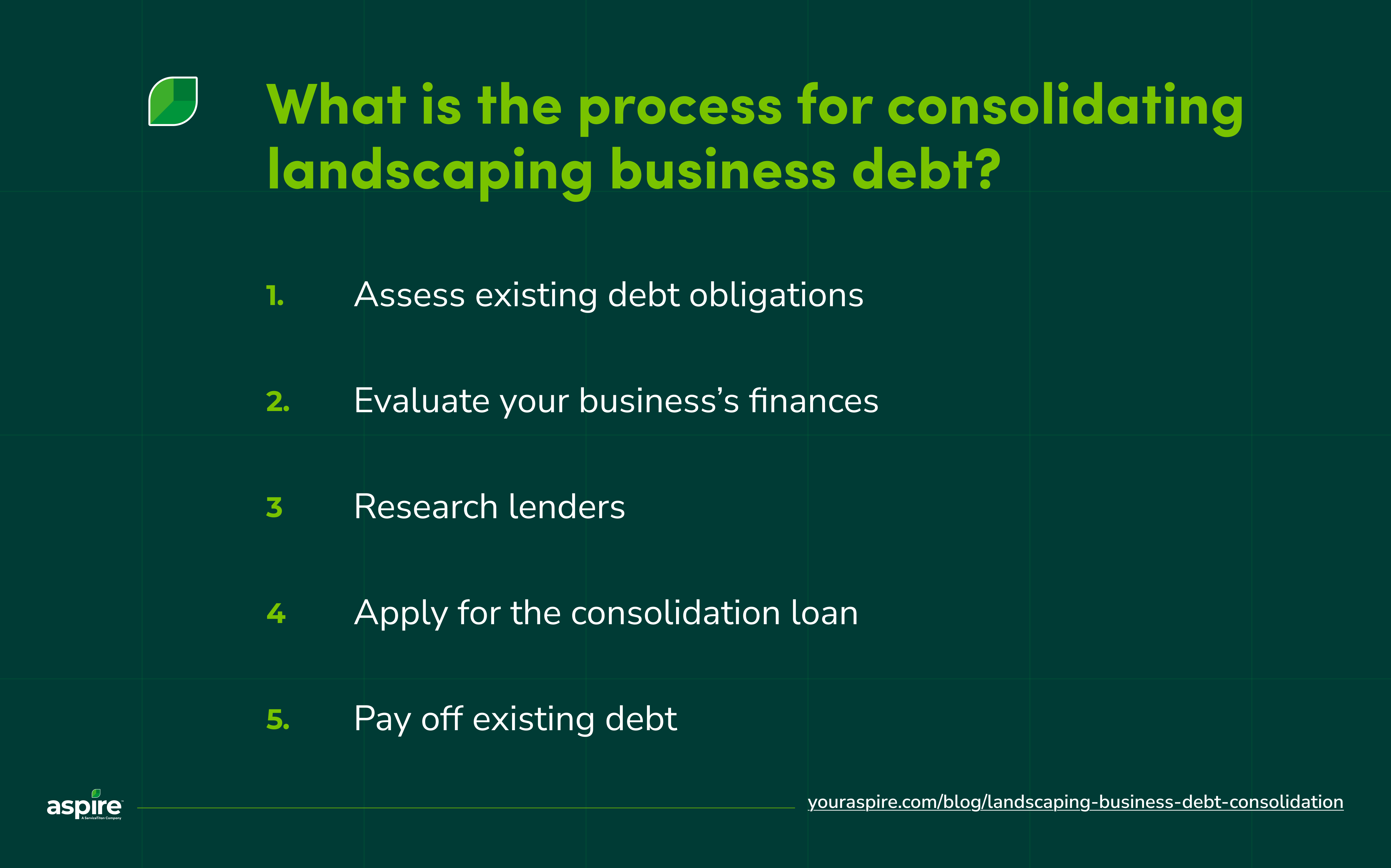 The process for consolidating landscaping business debt