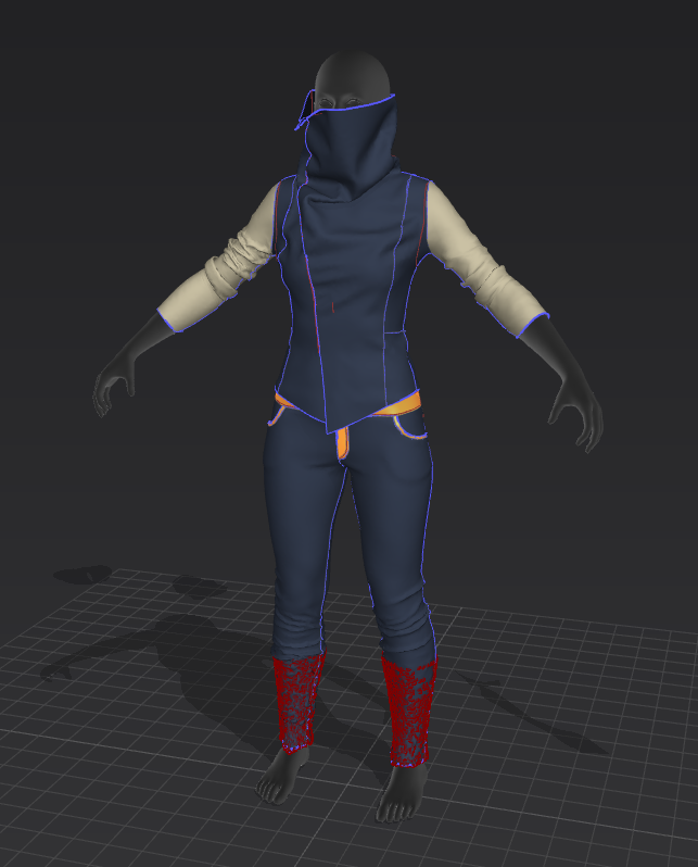 Character clothing simulation
