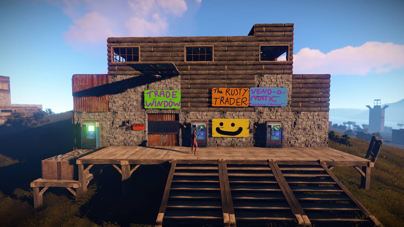 Rust, a game with player-driven persistent buildings