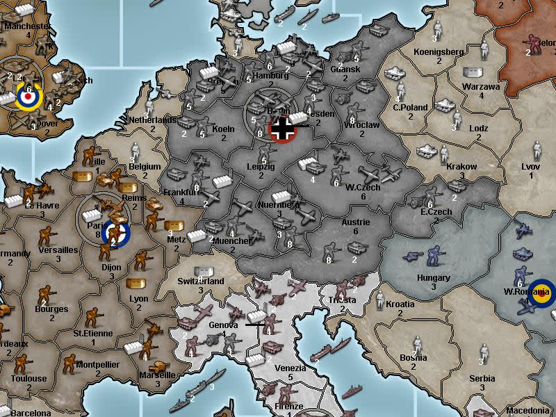 War game Map of Europe