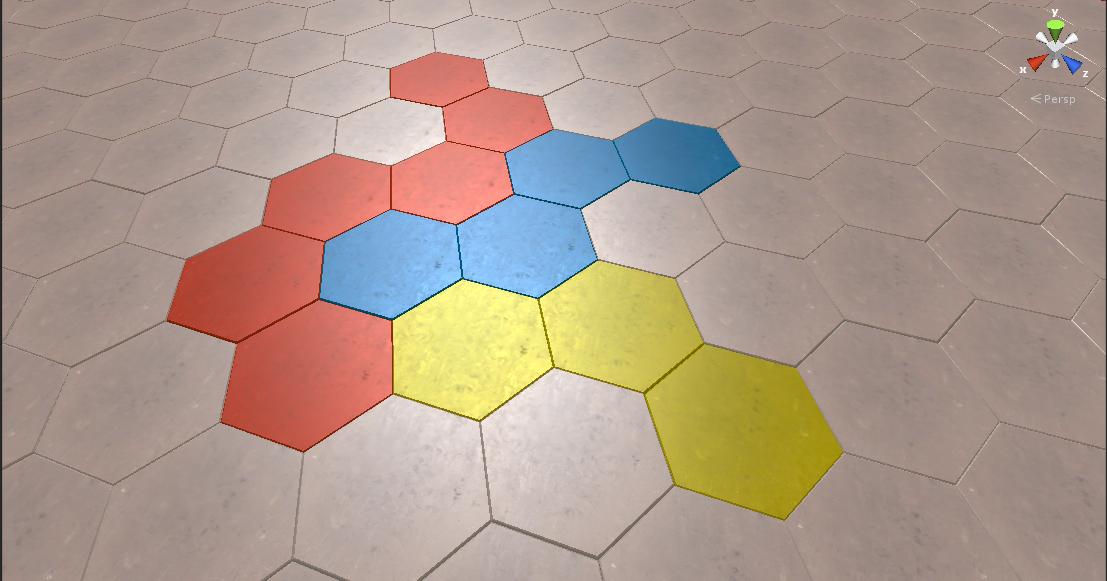 Hexagonal arena floor with colours