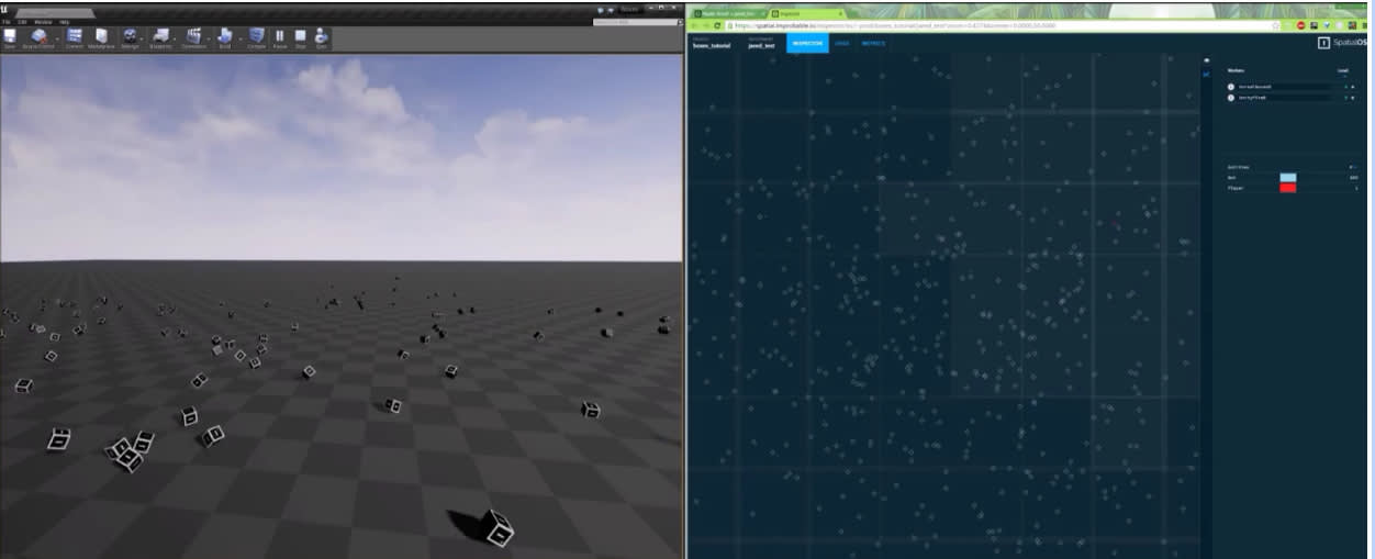Early experiments running Unreal as a SpatialOS client