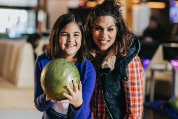 Mom and Student Bowling