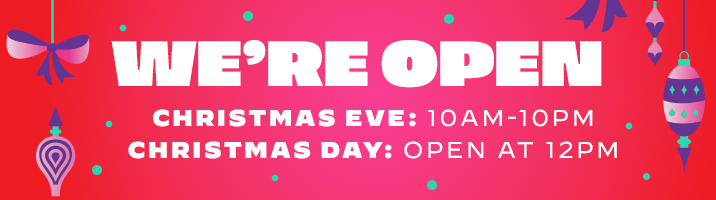 Open on Christmas Banner