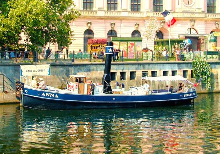Historic rental ship Anna on the waterfront in Berlin
