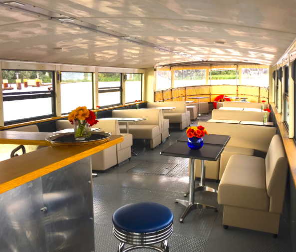 Modern salon on the classic Arcona ship