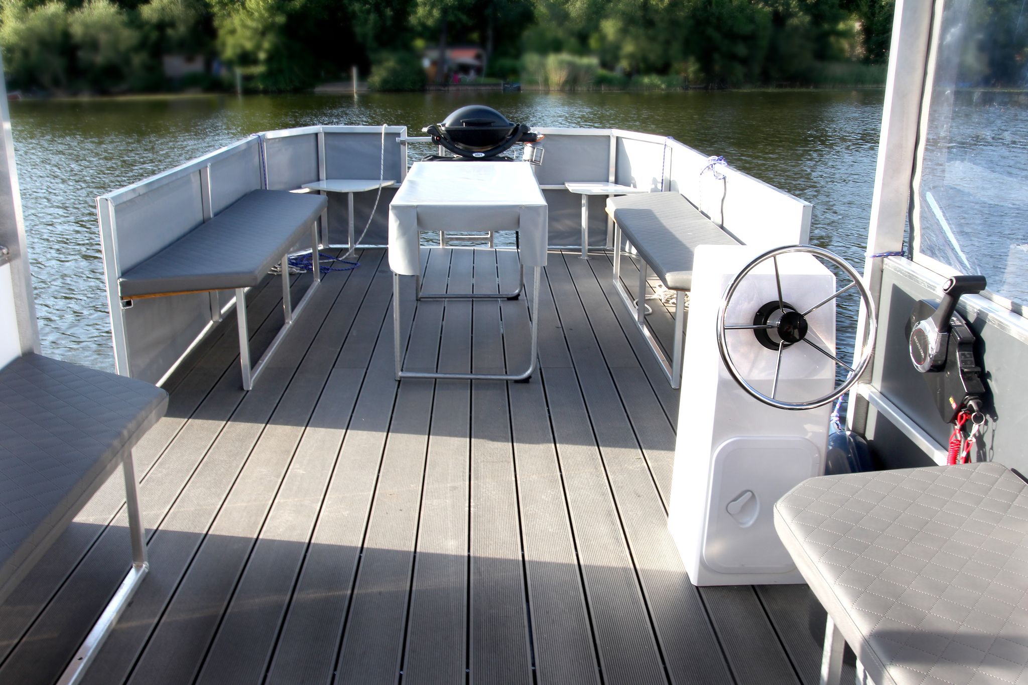 Barbecue Raft with slide raft rental Lake Tegel
