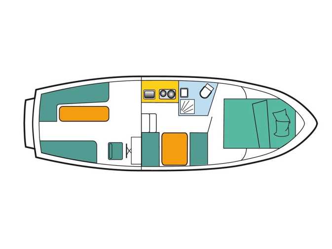 Floor plan of the Theresa houseboat
