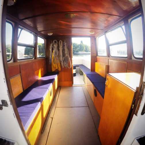 Interior of the boat Fiver from Liquide