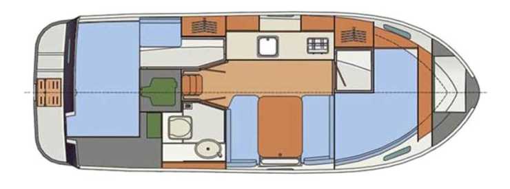 Floor plan of the houseboat Lilly