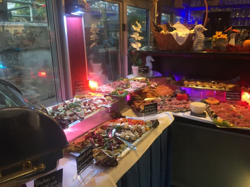 Buffet on the paddle steamer Europe in Berlin