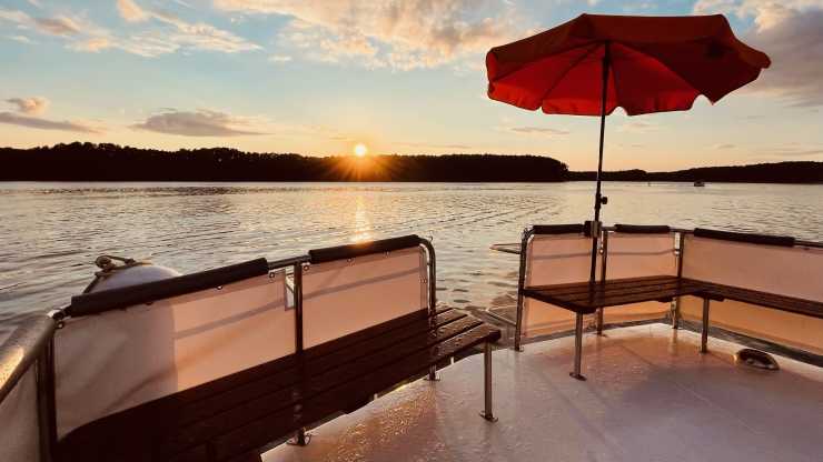 Dreamlike sunset from the sundeck of the Schmöckwitz