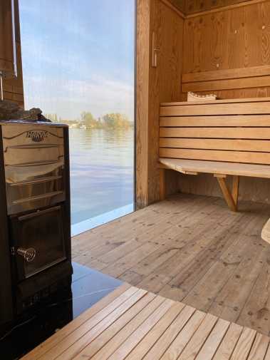 View of the Spree in the sauna boat