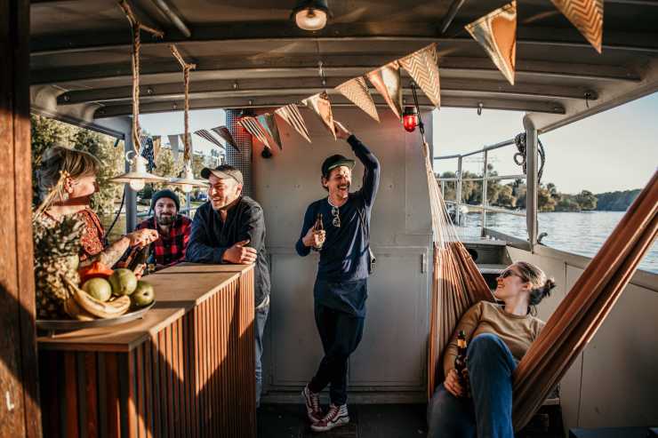 front salon on the boat Liesel in Berlin