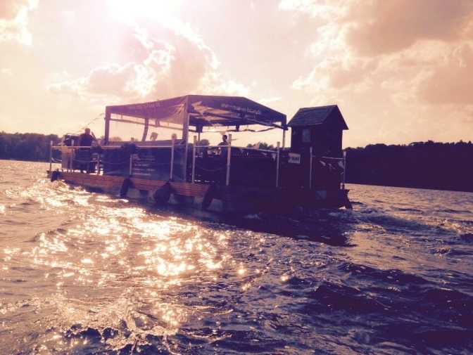 Boat tour across the Wannsee with a party raft