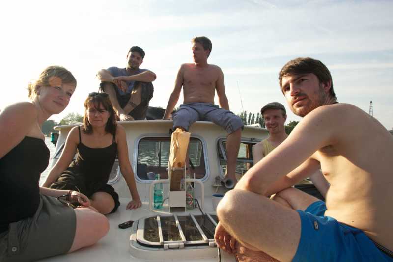 Sundeck of the Tortuga boat with 6 guests