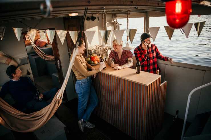 bar area of the party boat Liesel