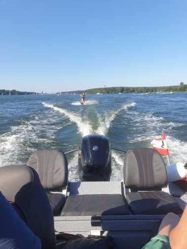 Wakeboarding on the Havel behind a motorboat 