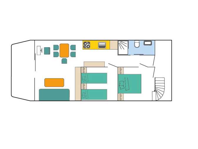 Floor plan of the houseboat Loreen in Berlin Spandau