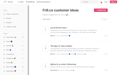 frill-customer-ideas