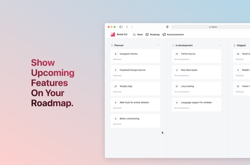 Frill Acme Roadmap