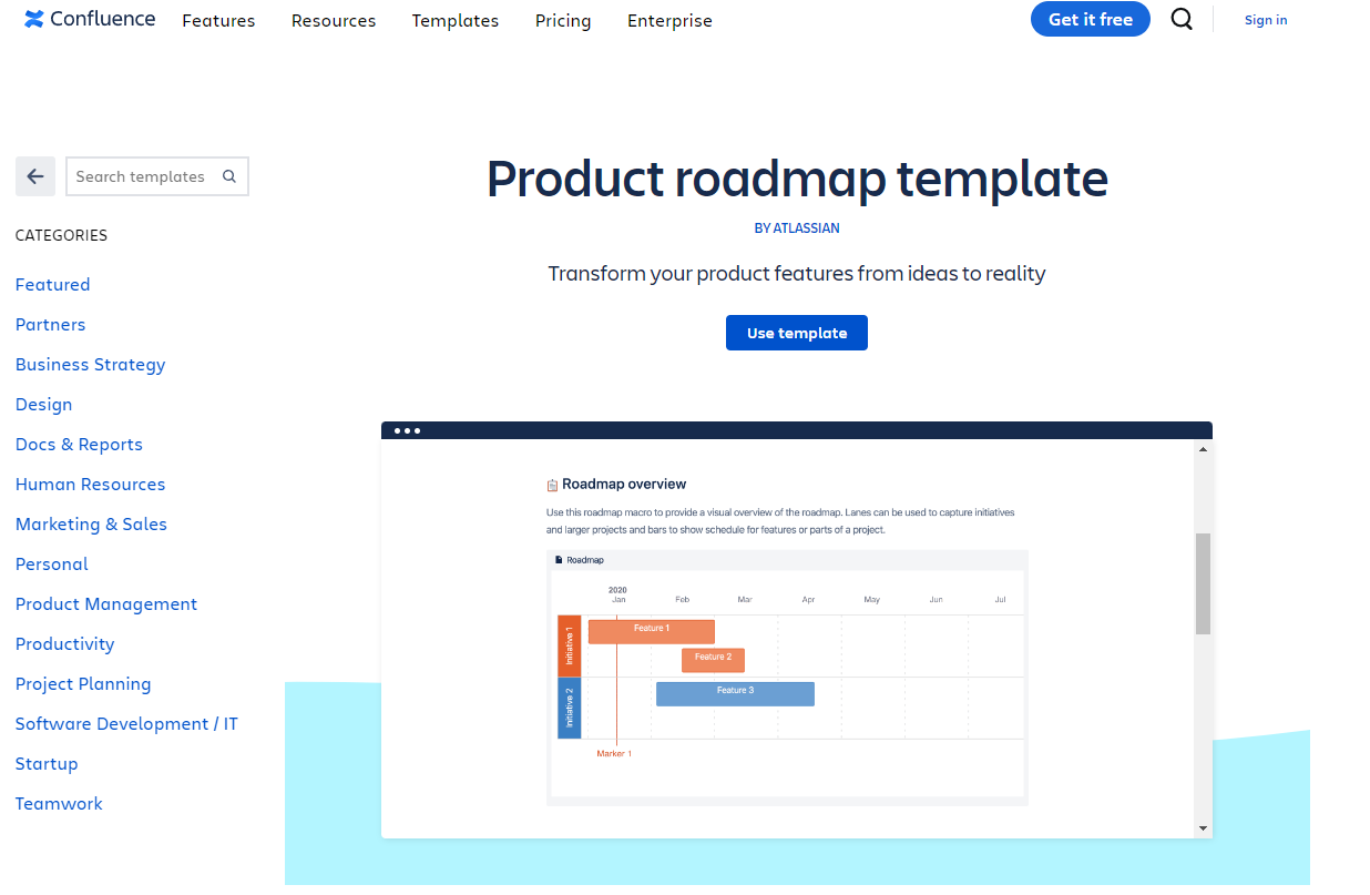 Atlassian’s Product Roadmap Template