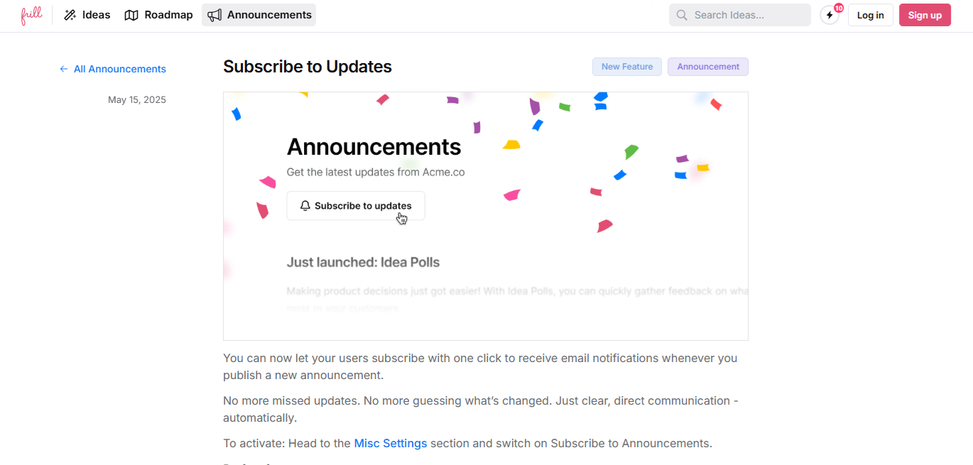 announcements