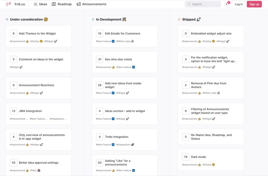 Frill Roadmap