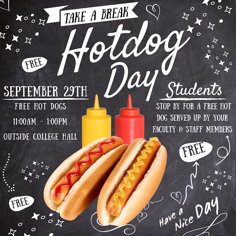 Informational graphic for Hot Dog Days Event 9/29/23